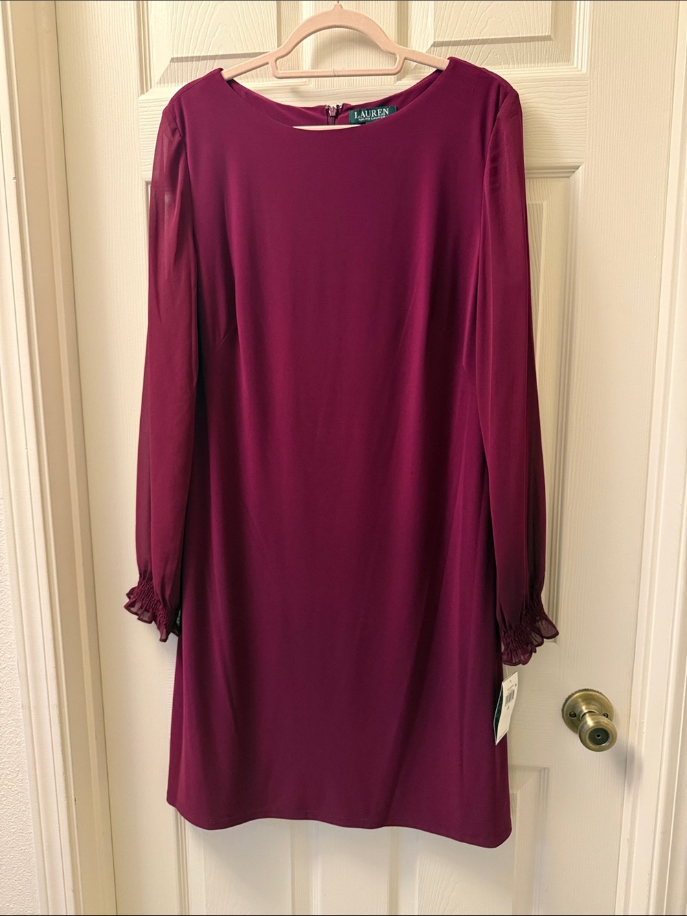 NWT Lauren Ralph Lauren Berry Georgette Shift Dress